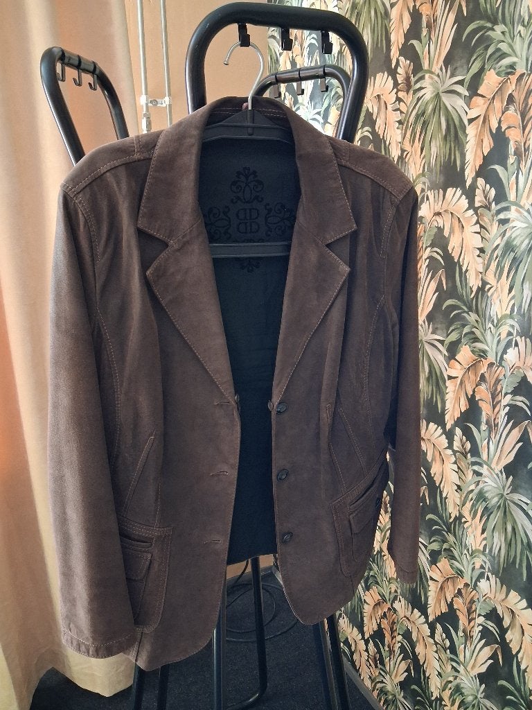 Suede dames jas, Ophalen of Verzenden, Zo goed als nieuw, Maat 46/48 (XL) of groter, Bruin
