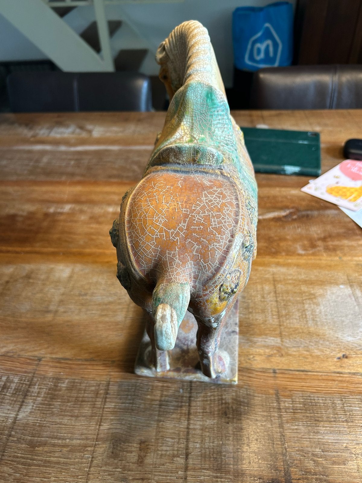 2 stuks antieke Chinese Tang paarden beelden, Antiek en Kunst, Geglazuurd, Ophalen of Verzenden, Zoogdier, 20 - 50 cm