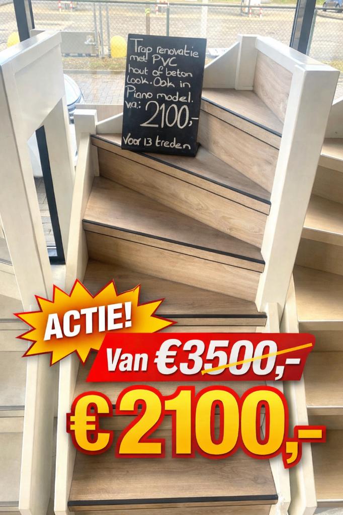 ACTIE!!! Traprenovatie € 1200,- voor 13/14 traptreden, Ophalen, Traprenovatie, Overige kleuren, 75 m² of meer