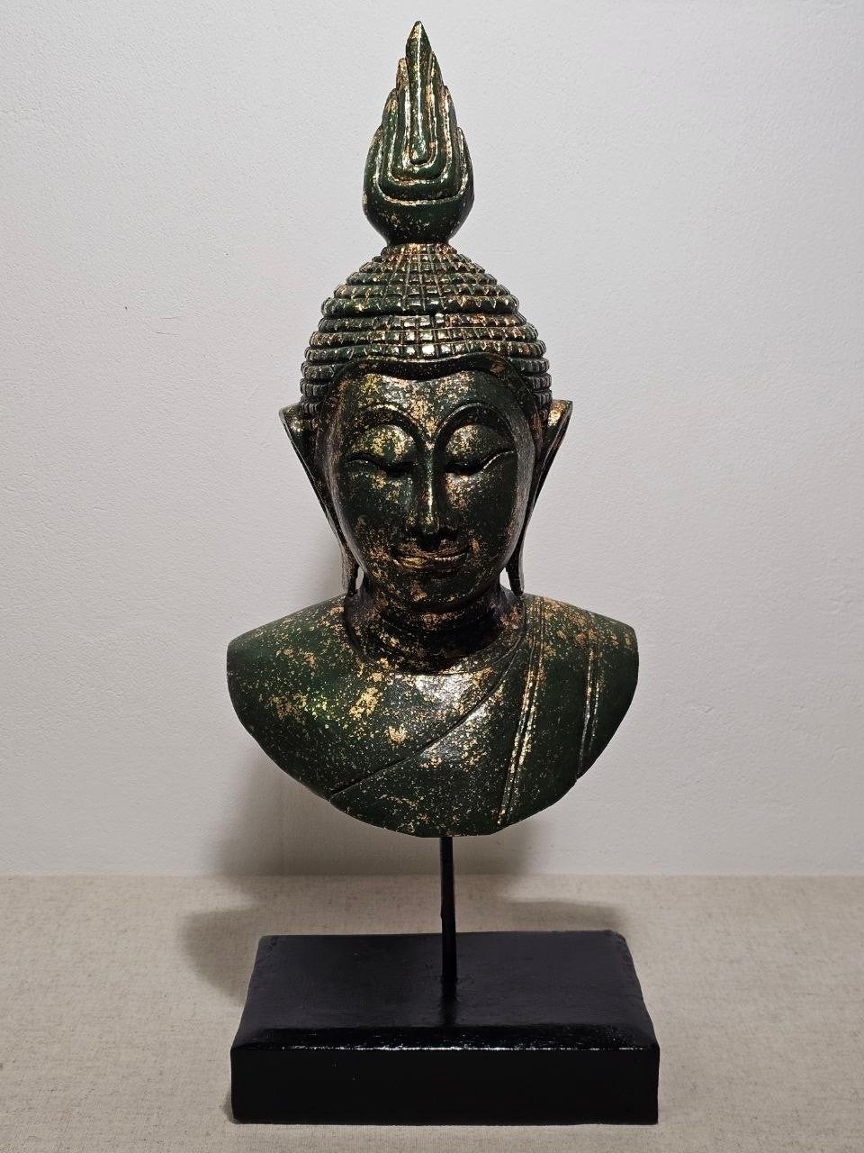 Sfeervolle Houten Boeddha – Aziatische Kunst / Decoratie, Buste, Ophalen of Verzenden, 20 - 50 cm, Overige materialen