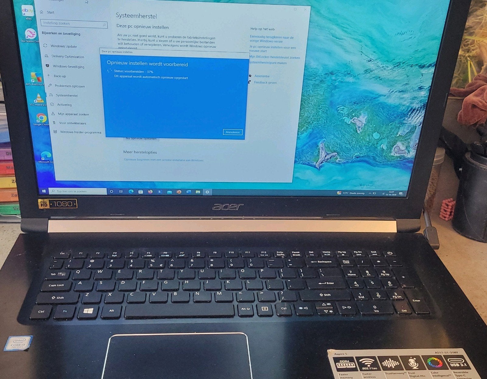 Acer Aspire 5 (Intel Core i3 7th Gen) met originele lader, Ophalen, Gebruikt, 128 GB SSD + 1 TB HDD, Intel Core i3 7th Gen
