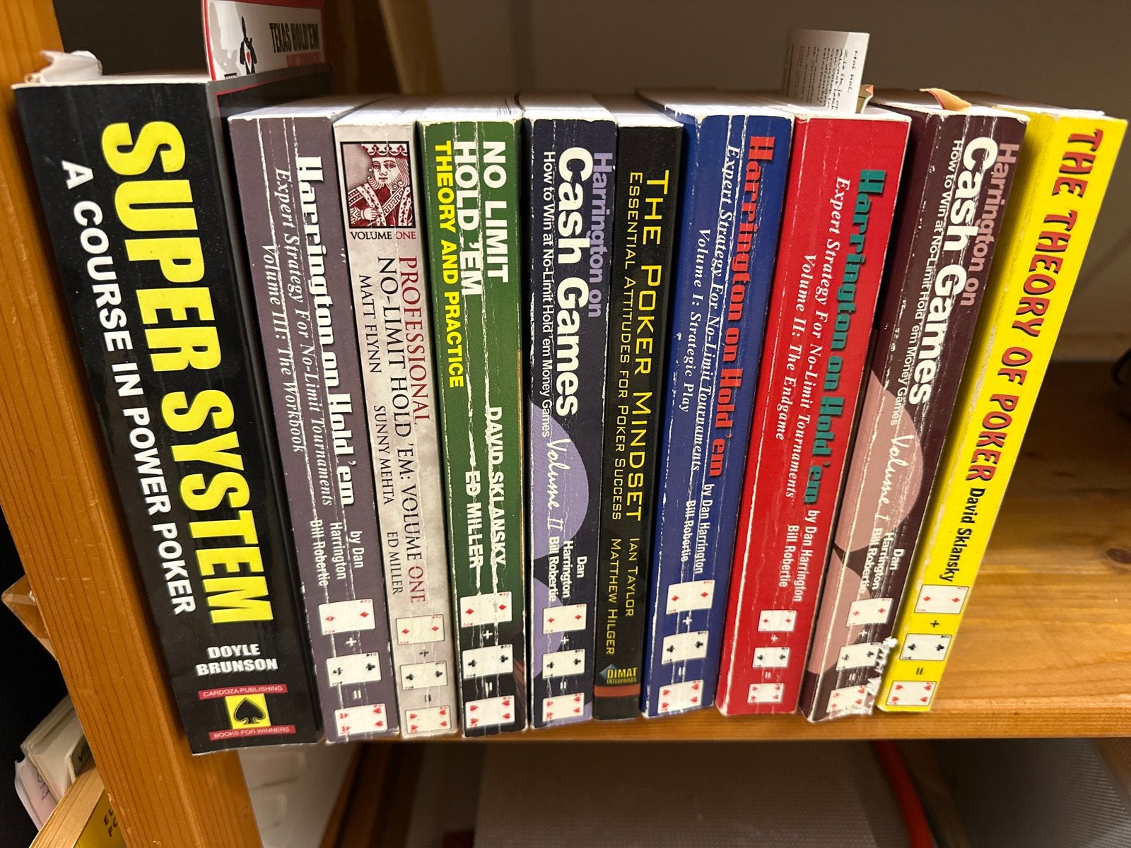 10 Pokerboeken: Doyle Brunson, Harrington, Sklansky, Miller, Ophalen, Gelezen