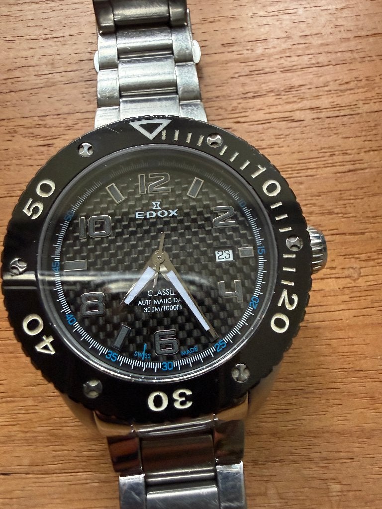 Edox Class 1 Automatic  45.5mm herenhorloge, Sieraden, Tassen en Uiterlijk, Horloges | Heren, Staal, Gebruikt, Staal, Polshorloge