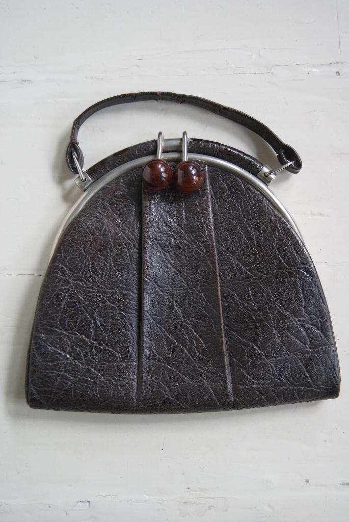 Tas, Art deco, Frankrijk, Ophalen of Verzenden, Gebruikt, Bruin, Handtas