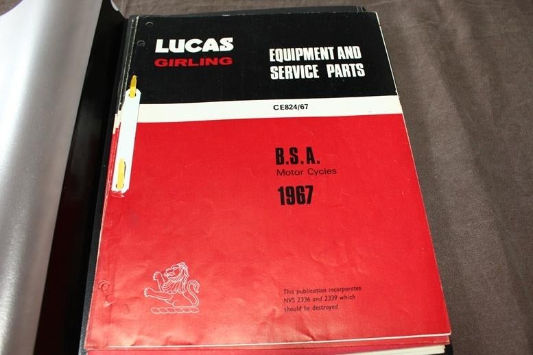 BSA motorcycles Lucas 1966-1971 equipment and service parts, Ophalen of Verzenden, Overige merken