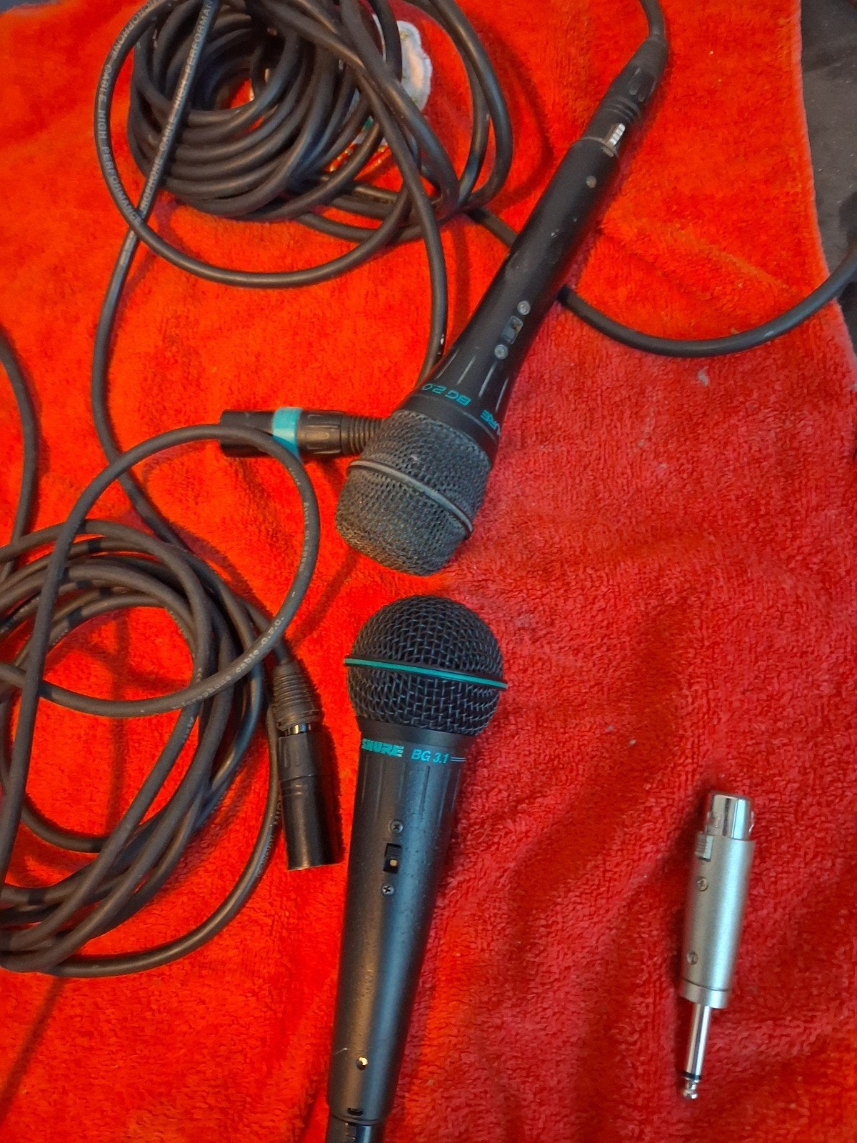 2 Shure BG 1.3 Microfoons, Ophalen of Verzenden, Gebruikt, Zangmicrofoon