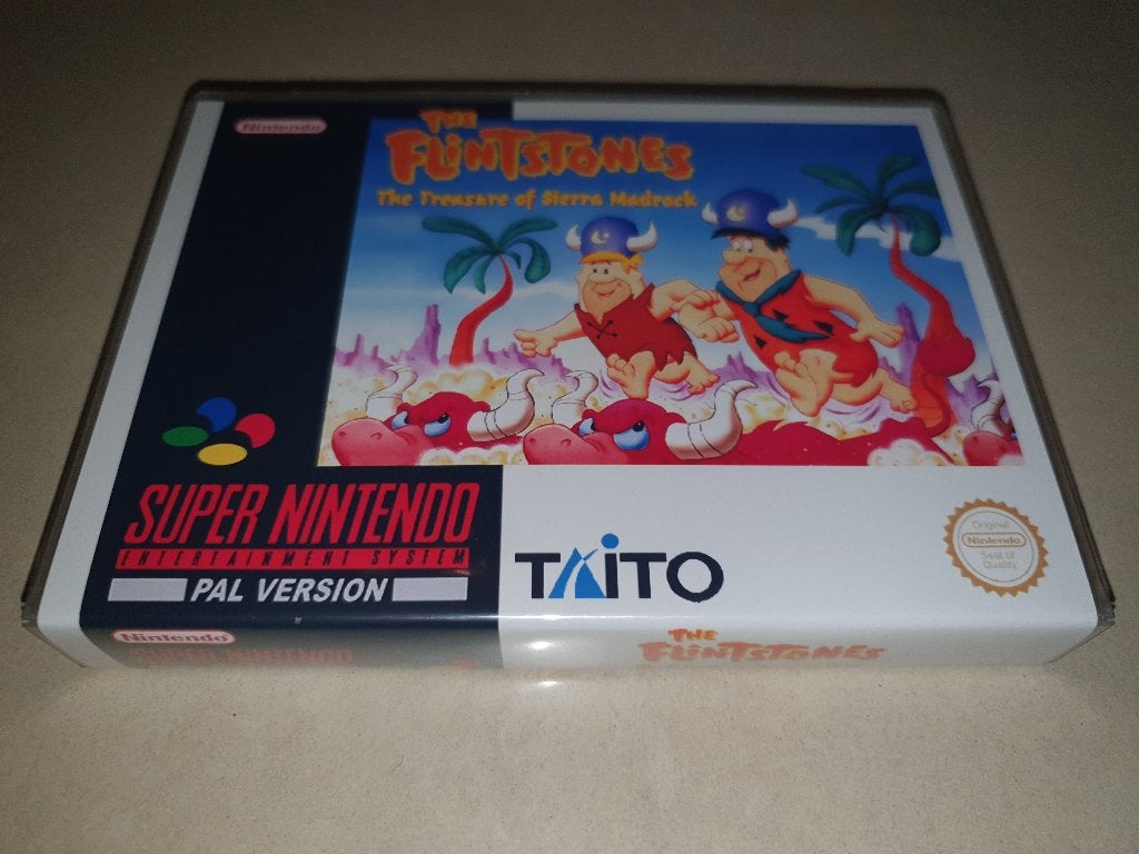The Flinstones Treasure The of Sierra Madrock SNES Game Case, Spelcomputers en Games, Games | Nintendo Super NES, Avontuur en Actie