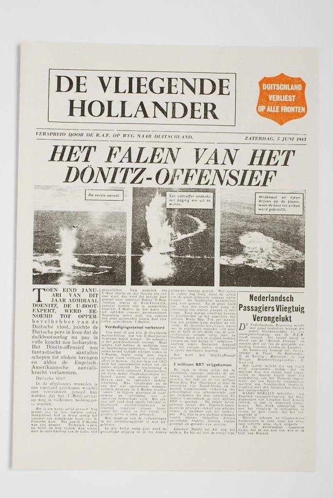 De Vliegende Hollander juni 1943 herdruk verzetskrant WOII, Zo goed als nieuw, Verzenden, Amsterdam, Florence Uitgeverij
