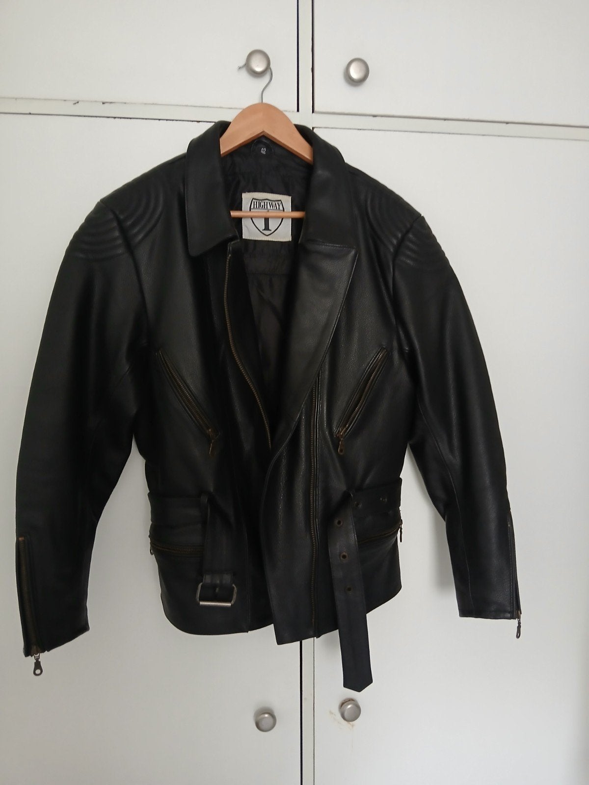 Highway 1 leren motorbroek en motorjas - Maat 42 (aangepast, Kleding | Dames, Kort, Zwart, Maat 42/44 (L), Highway 1