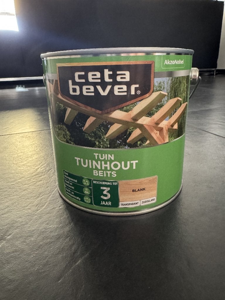Tuinhout Beits Blank 2,5 liter blik, Ophalen, Bruin, Nieuw, Beits