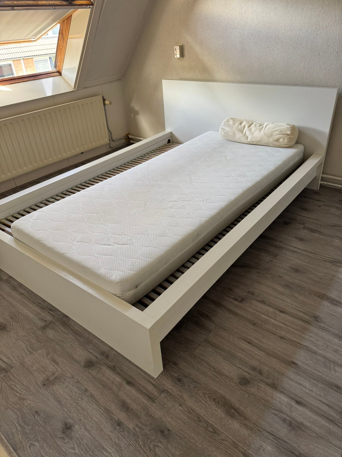 Ledikant twee persoons 140-200, Ophalen, Wit, Tweepersoons, 140 cm