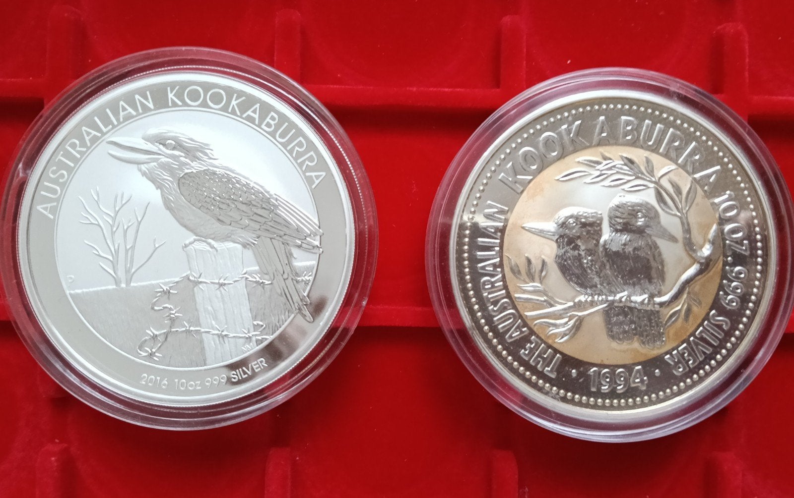 Zilveren 10 Oz en 1 Oz Kookaburra en Koala munten, Ophalen of Verzenden, Zilver