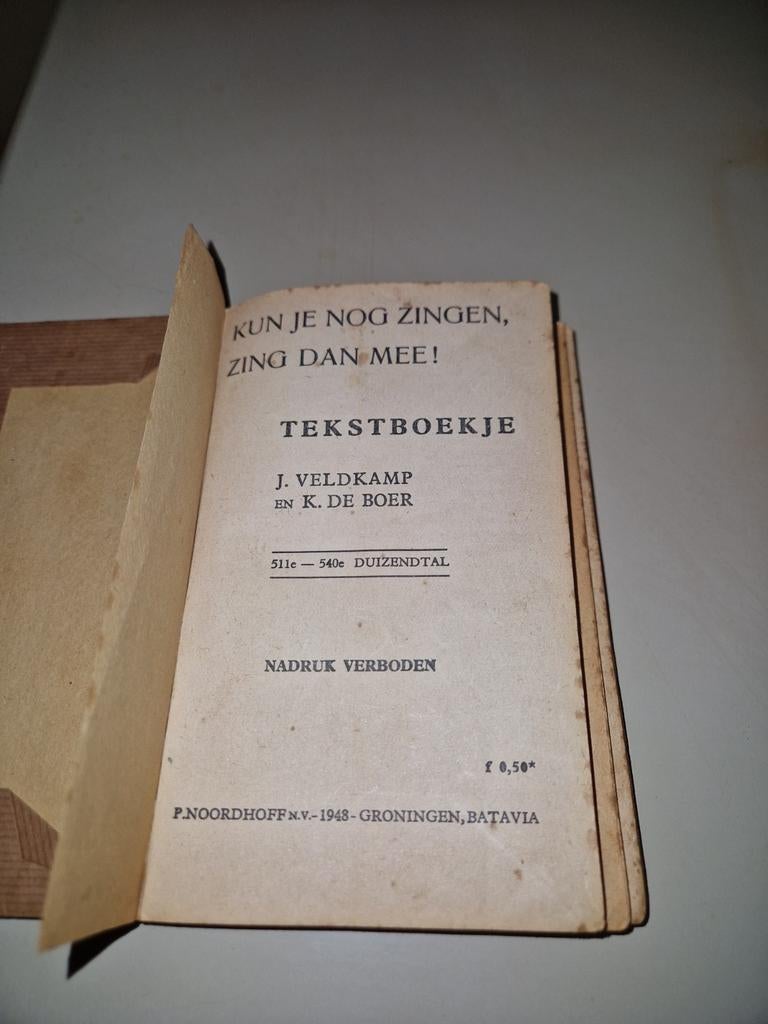 Kun je nog zingen, Tekstboekje 1948, Antiek en Kunst, Antiek | Boeken en Bijbels, Ophalen of Verzenden
