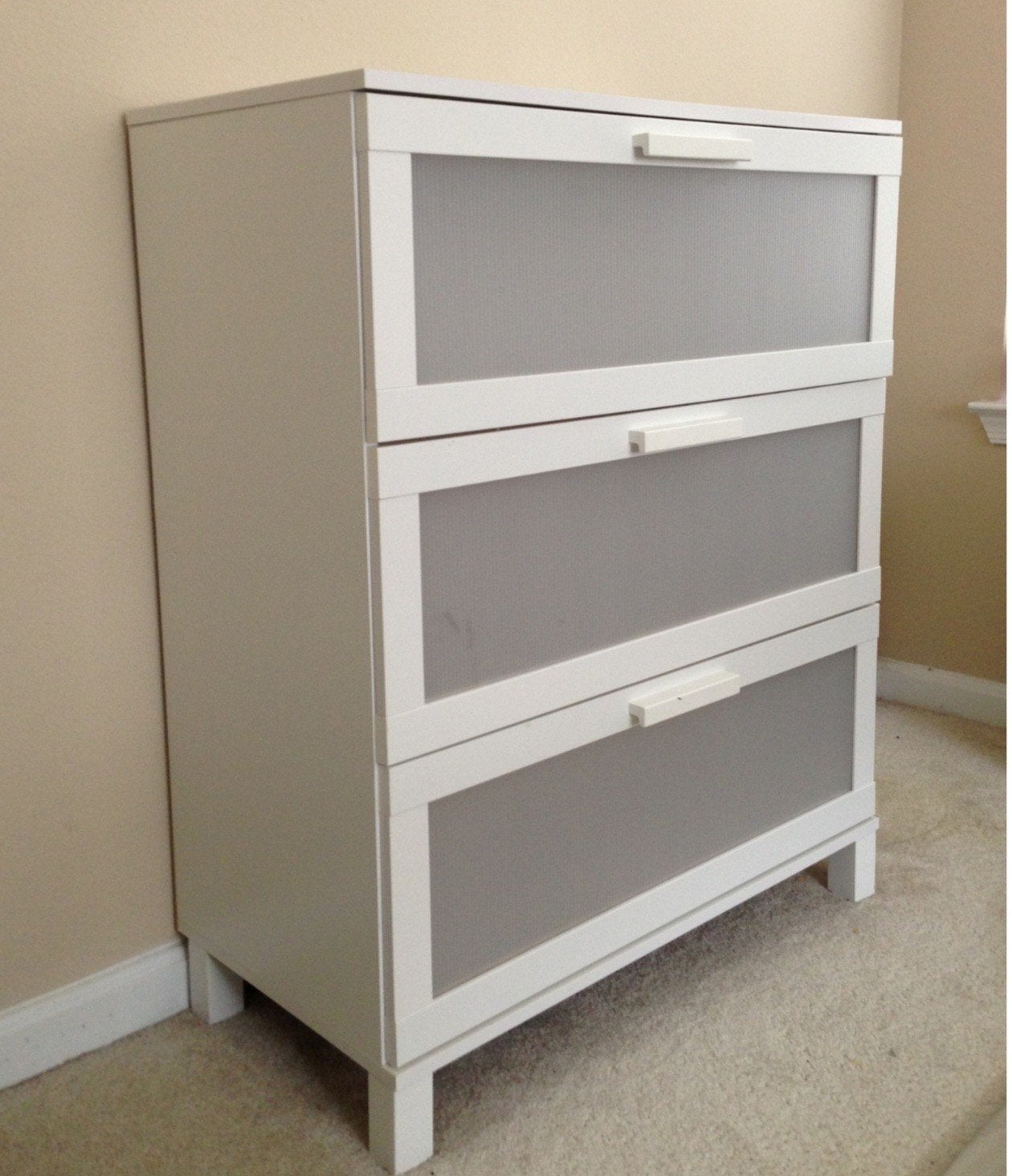 Witte aneboda ikea ladekast met 3 laden en matte fronten, Ophalen, 100 tot 150 cm, 50 tot 100 cm, 3 of 4 laden