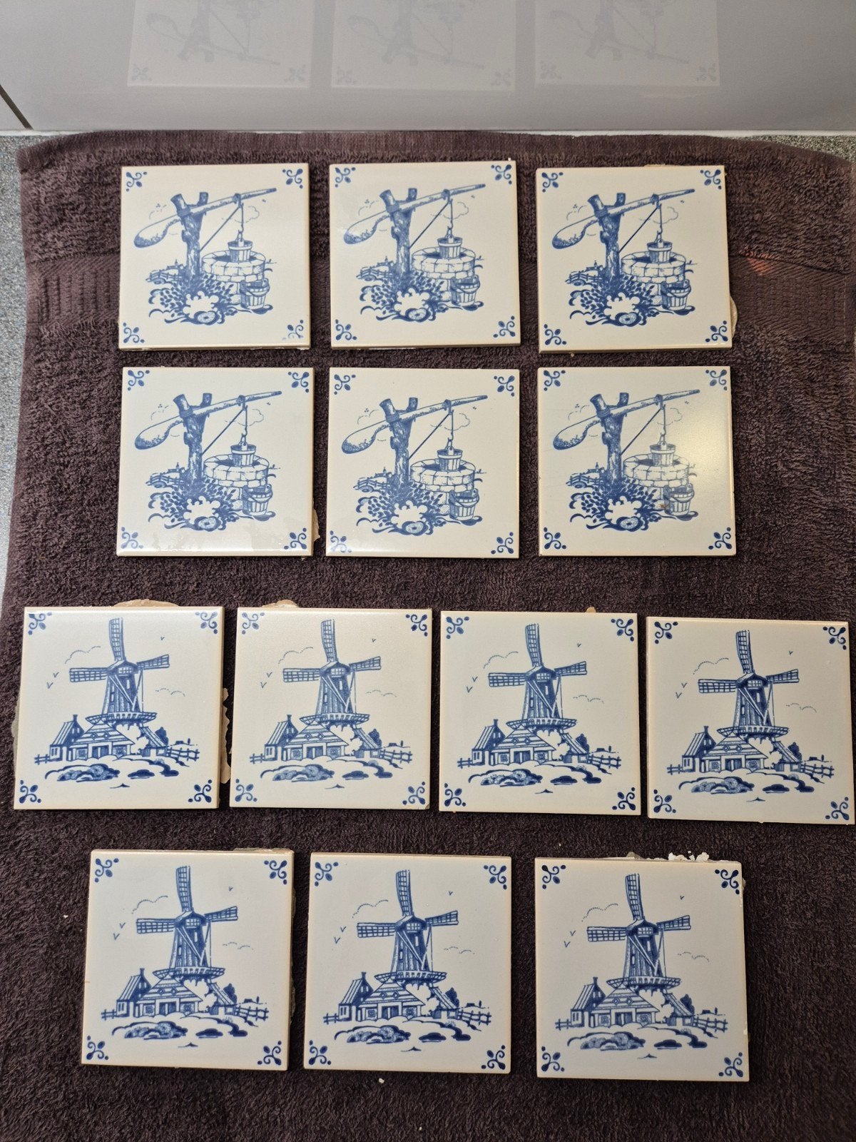 Wandtegels in Delfts blauwe stijl, Ophalen
