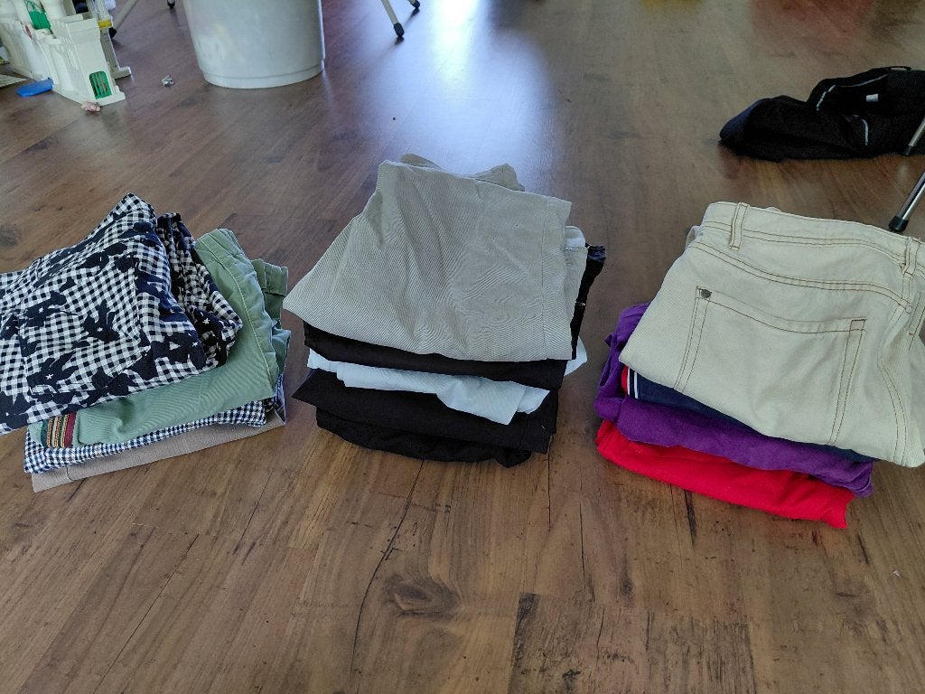 18 broeken maat 40 in één koop, Overige kleuren, Lang, Gedragen, Ophalen