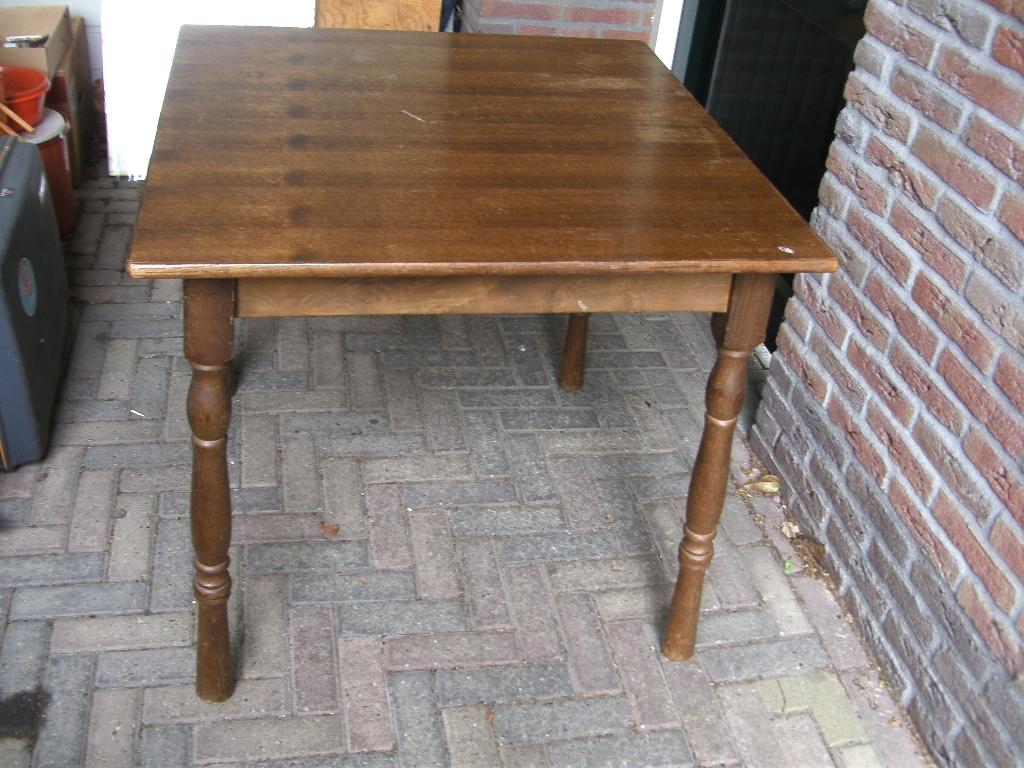 vierkant tafeltje 80x80, Ophalen, Gebruikt, 50 tot 100 cm, Vierkant