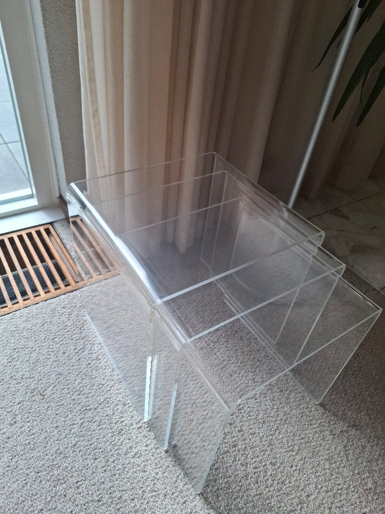 vintage plexiglas 3 delige set side table, Verzamelen, Ophalen, Huis en Inrichting