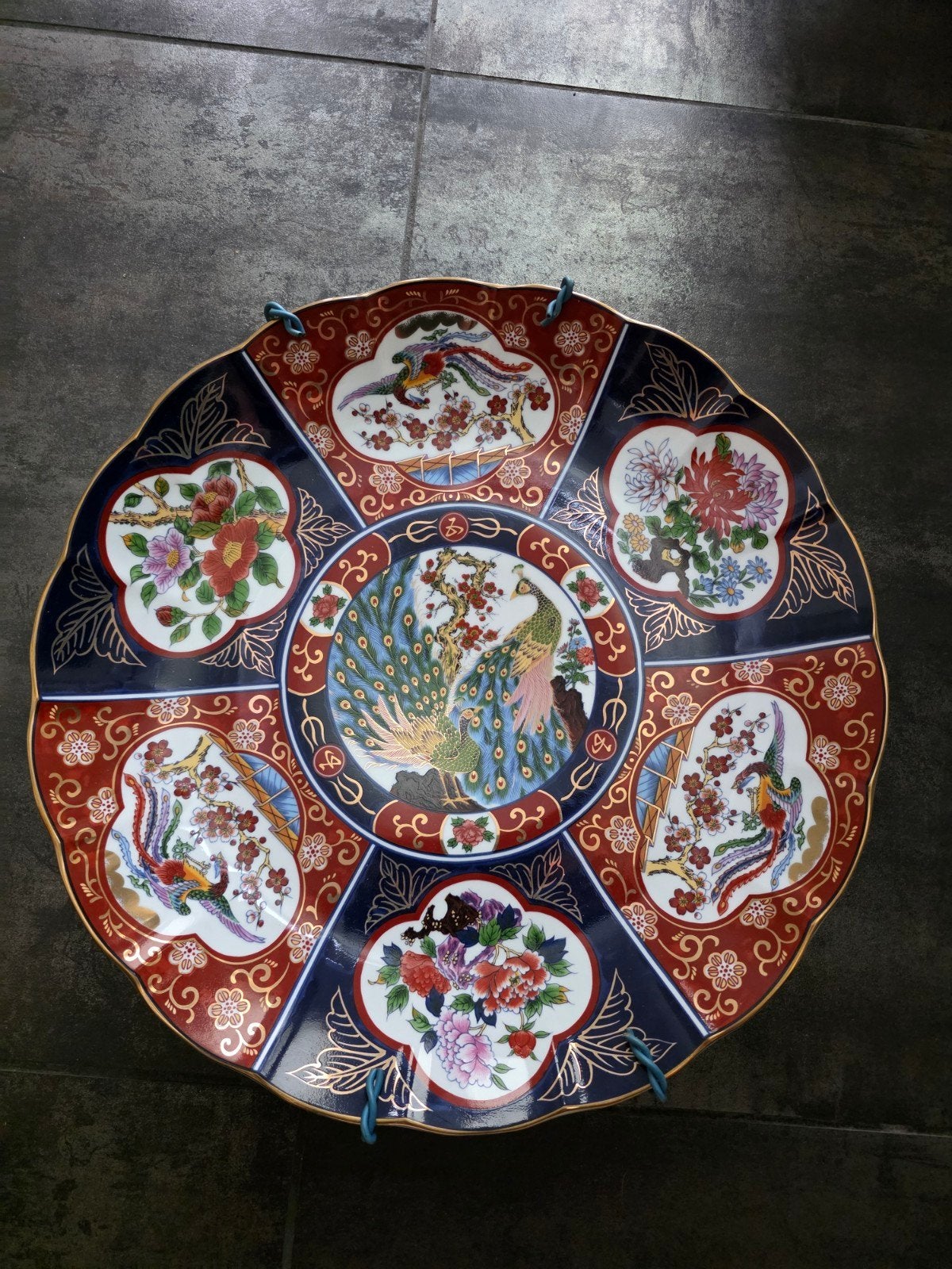 Gold Imari Pauw wandbord 41cm, Antiek en Kunst, Antiek | Wandborden en Tegels, Ophalen of Verzenden