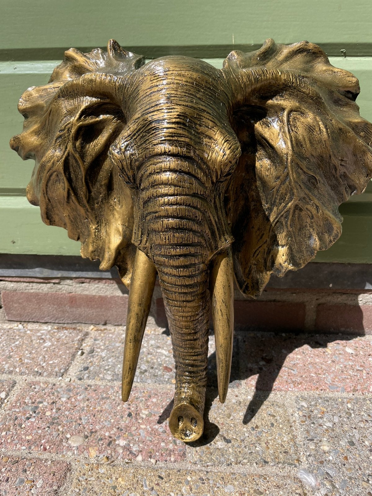 Kop wandolifant beeld tuin kapschuur olifant muurdecoratie, Ophalen, Nieuw, Kunststof, Dierenbeeld