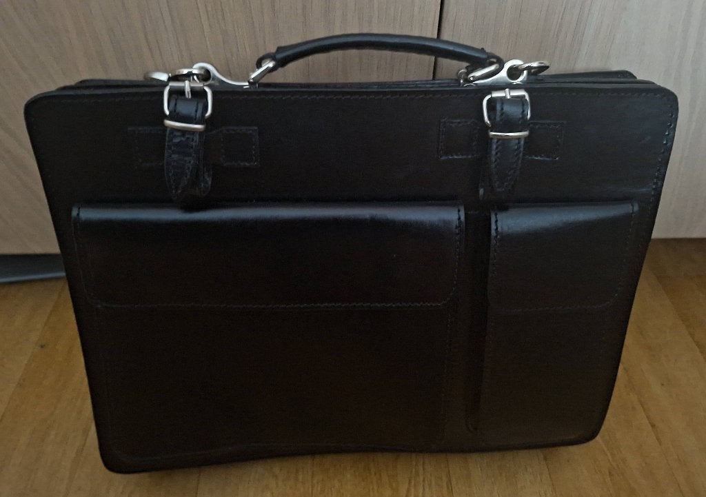 Nieuwe zwarte leren aktetas, Ophalen of Verzenden, Nieuw, Zwart, Leer