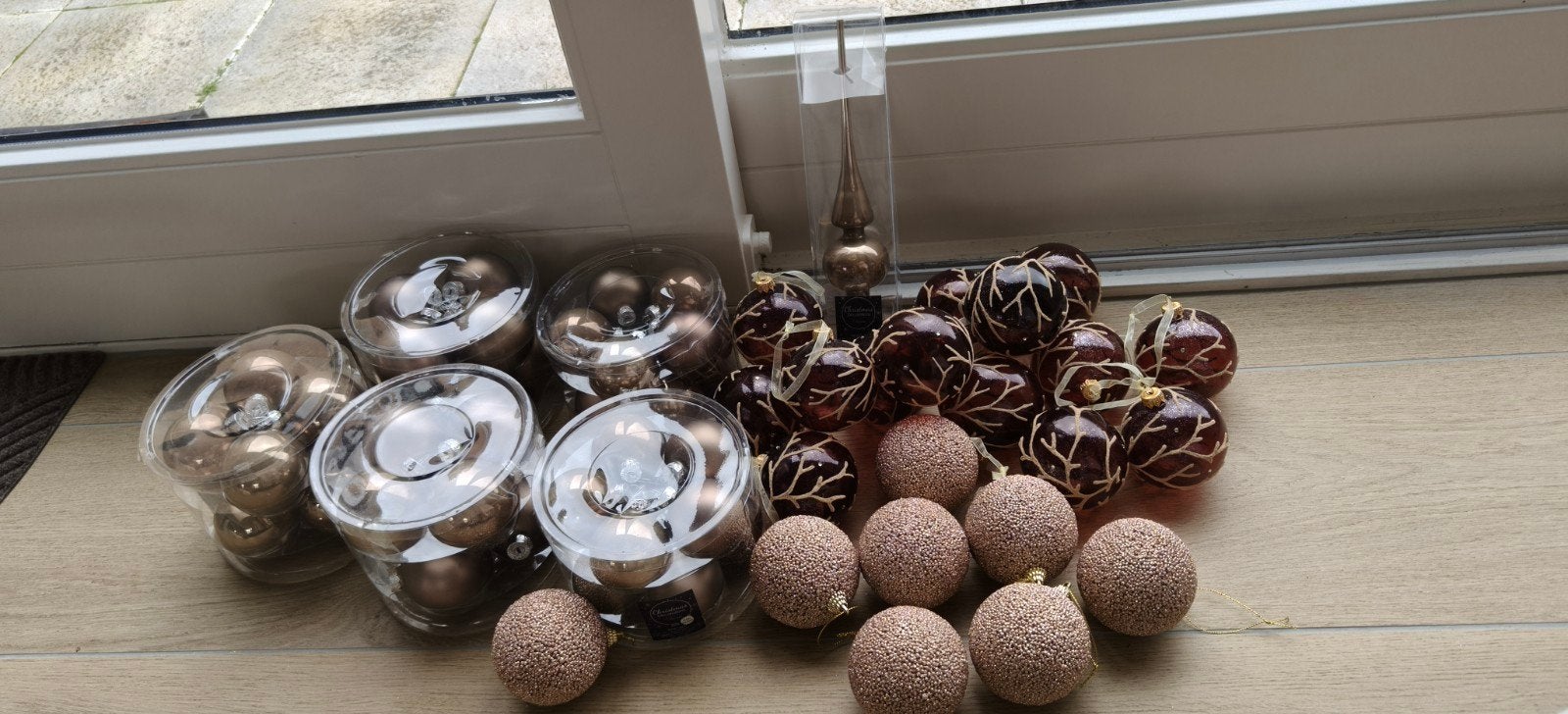 Complete kerstballen set (taupe, bruin, beige), Diversen, Ophalen, Zo goed als nieuw