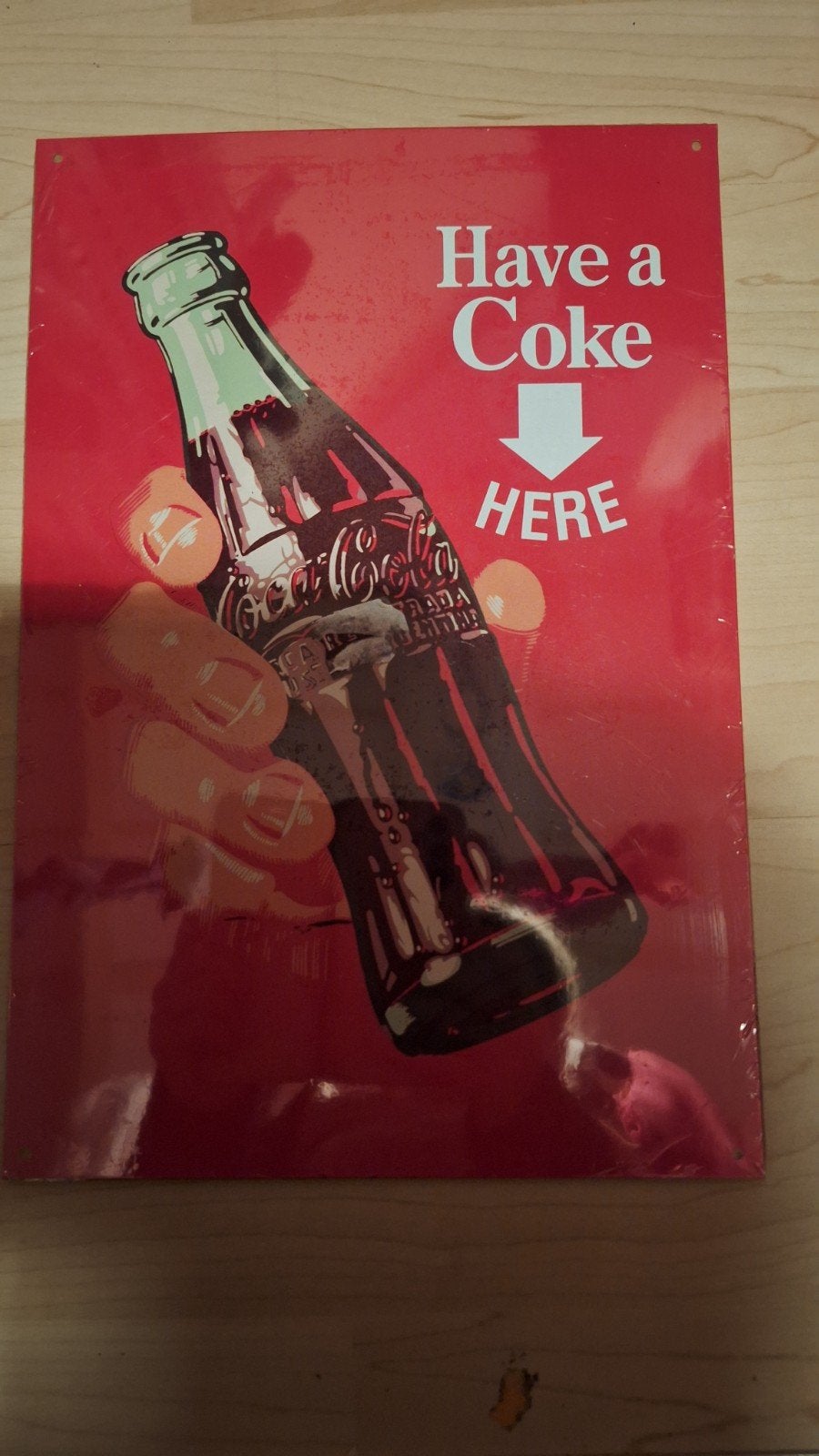 Coca-Cola reclamebord van karton, originele verpakking, Verzamelen, Ophalen, Nieuw, Reclamebord