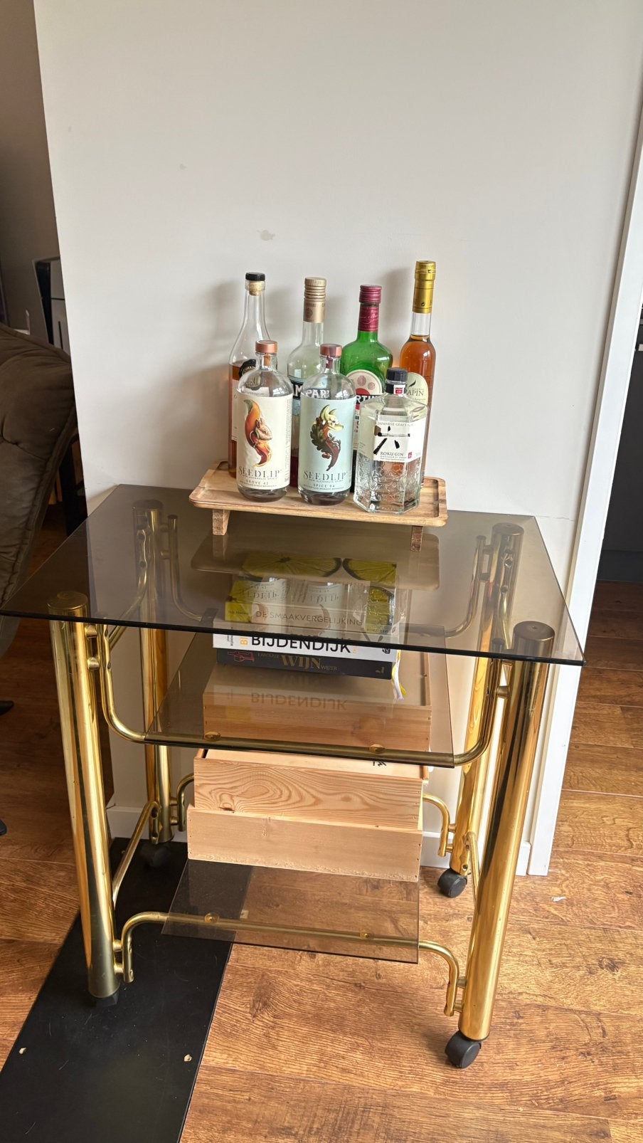 Mooie rolkar/bar cart, Ophalen, Zo goed als nieuw, 25 tot 50 cm, Rechthoekig