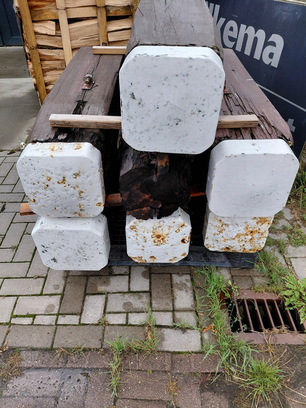 Paalmuts. Meerpaal. Meerpaalkop., Ophalen, Vierkant, Metaal, Minder dan 30 cm