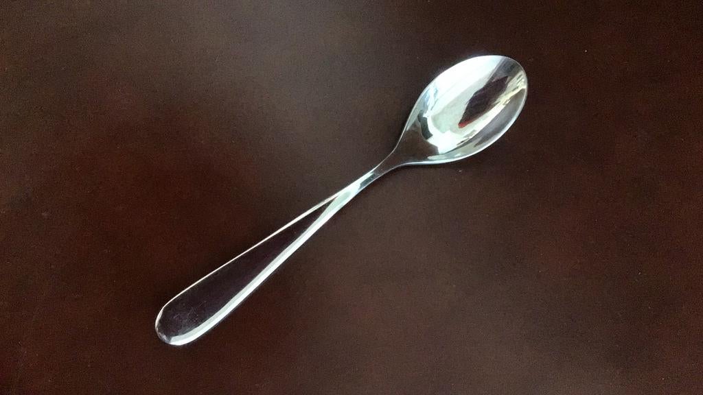 Alessi Nuovo Milano dessertlepel, Ophalen of Verzenden, Gebruikt, Rvs of Chroom