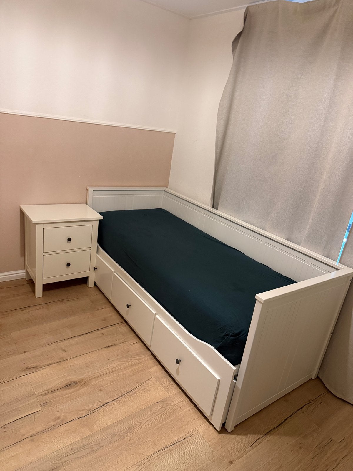 Ikea  Hemnes Bedbank, Wit, Tweepersoons, Ophalen of Verzenden, Zo goed als nieuw