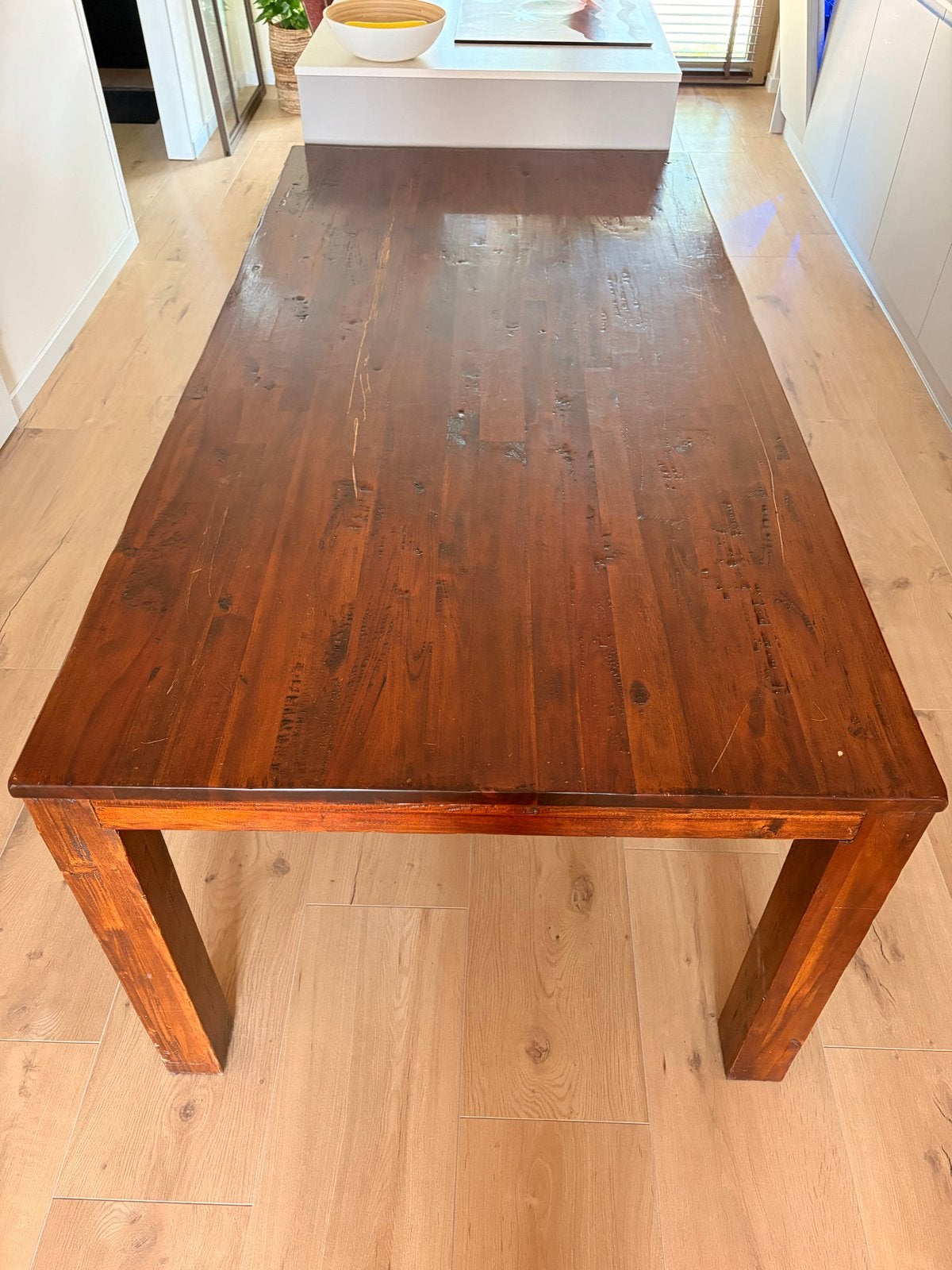 Eettafel 1x2m - Opknapper, gratis af te halen, Ophalen, Gebruikt, 50 tot 100 cm, Vijf personen of meer