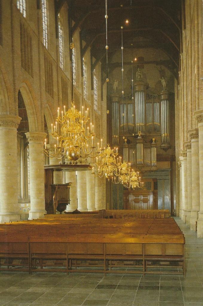 Ansichtkaart Delft Nieuwe Kerk Het orgel, Ophalen of Verzenden, 1980 tot heden, Ongelopen, Zuid-Holland