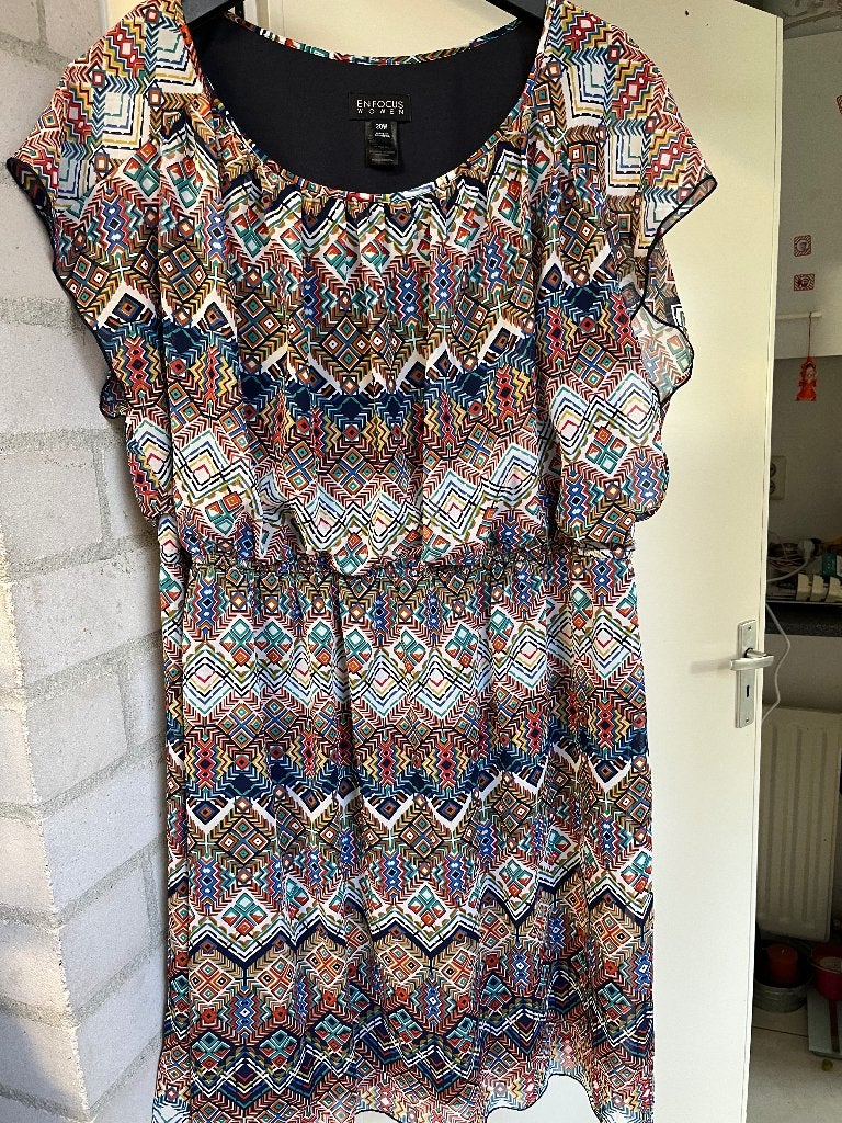 Jurk van Enfocus usa, Meerkleurig, Maat 46/48 (XL) of groter, Ophalen of Verzenden, Zo goed als nieuw