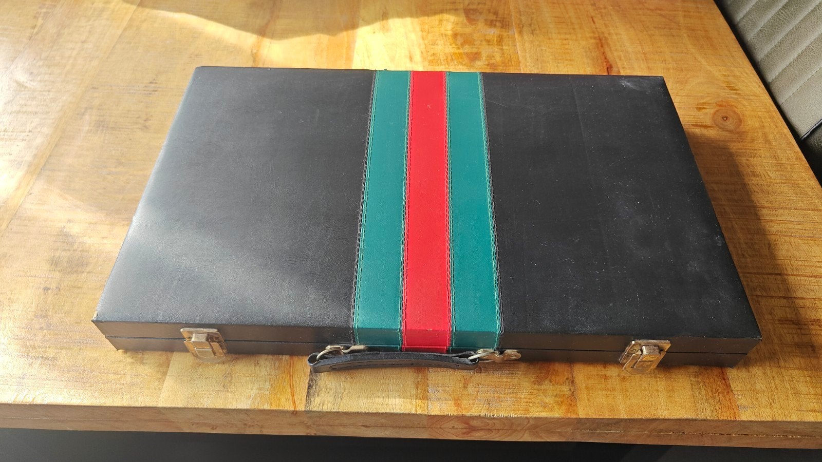 Vintage backgammon speelbord, Een of twee spelers, Ophalen, Gebruikt, Reisspel
