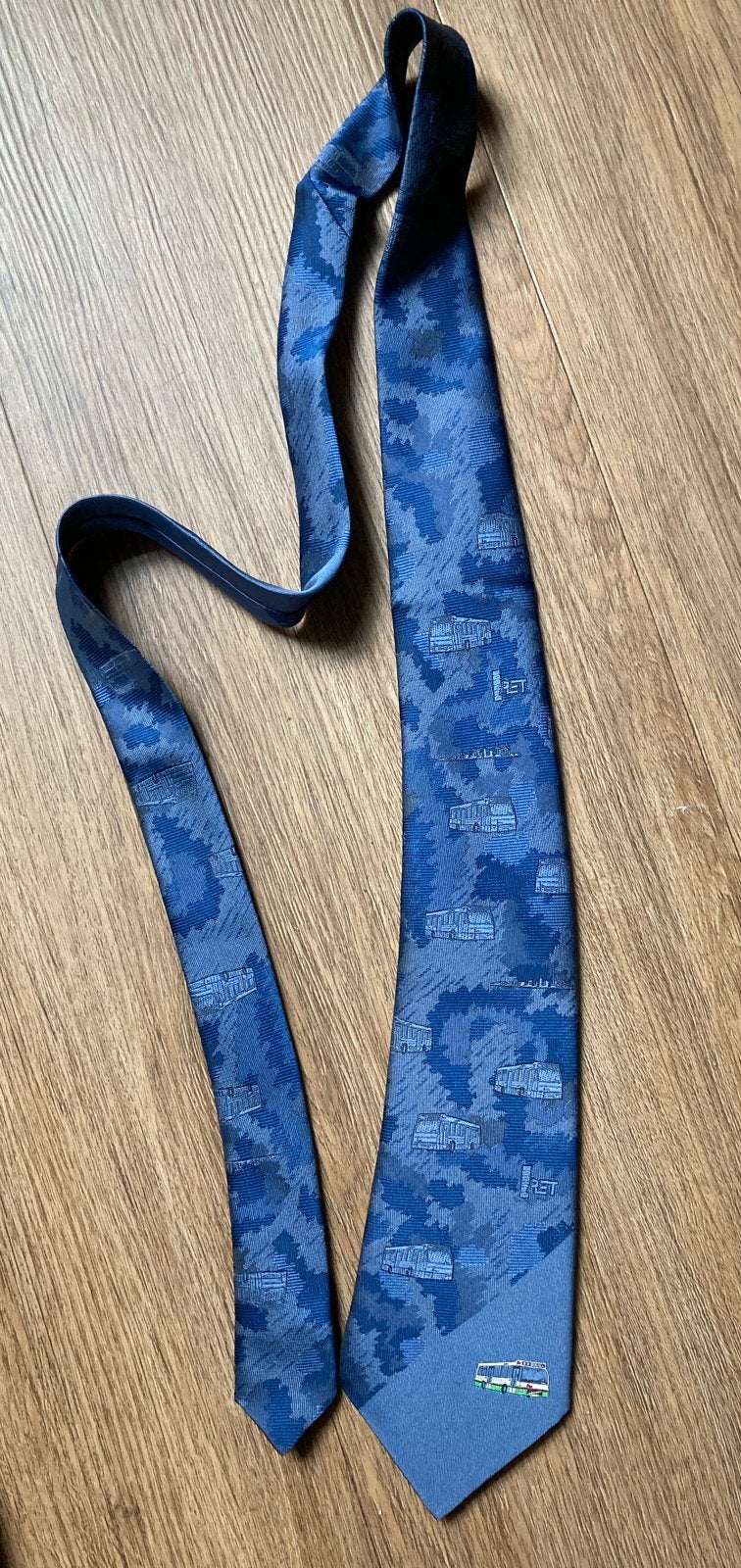 RET stropdas - 100x Volvo B10B, Kleding | Heren, Ophalen of Verzenden, Zo goed als nieuw, Blauw, Met patroon