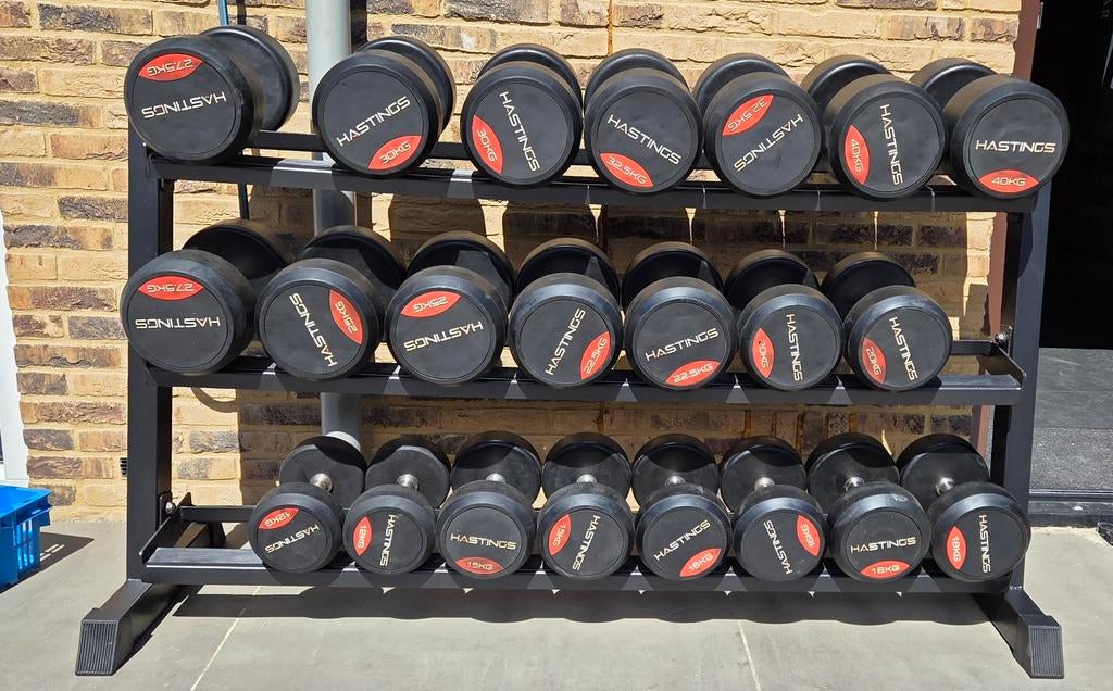 Hastings Dumbbells met Rek - Nieuwstaat, Ophalen, Nieuw, Benen, Dumbbell