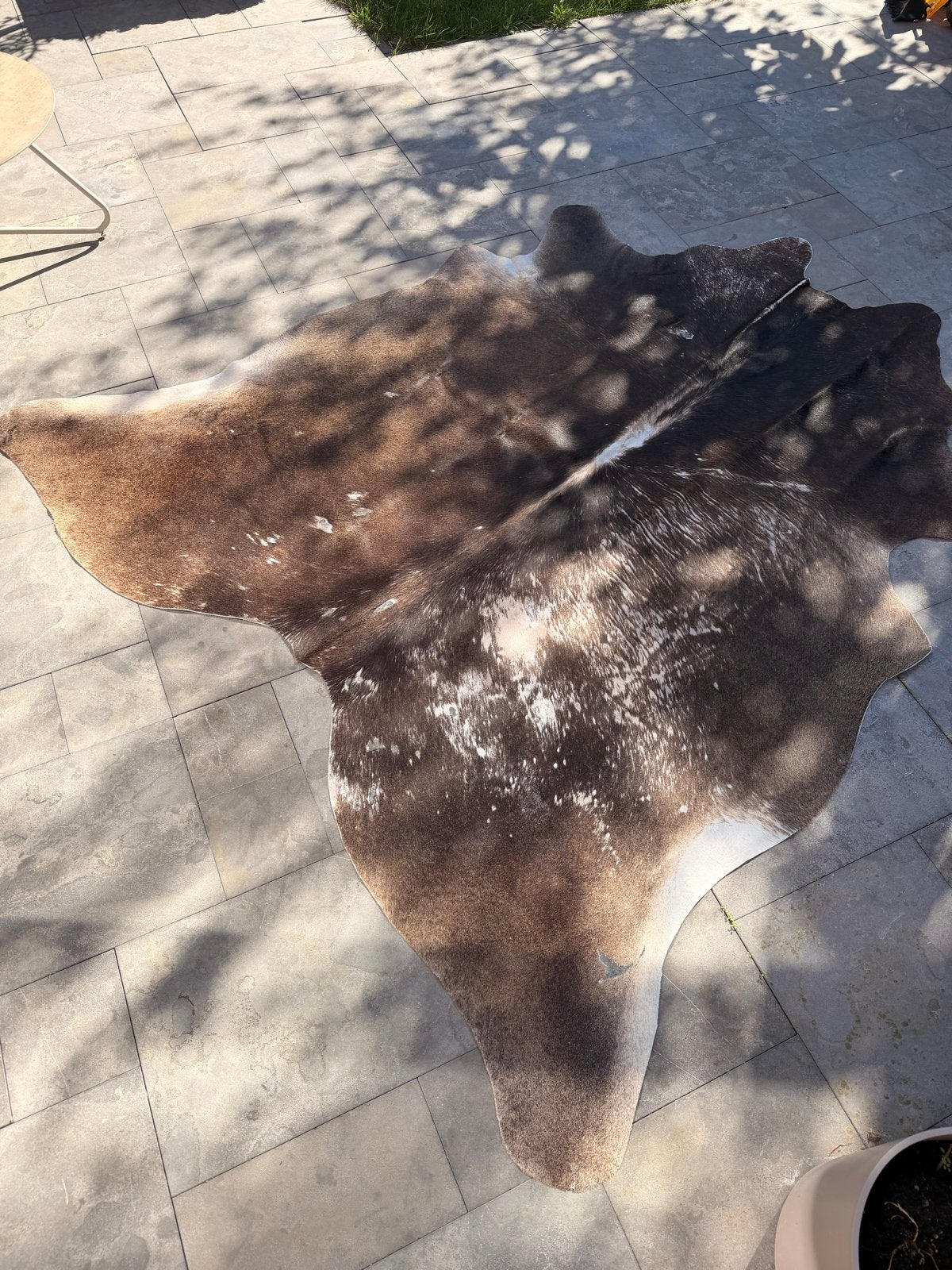 Mooie grote koeienhuid - Bruin/Wit gevlekt, Ophalen, Gebruikt, Bruin, 150 tot 200 cm