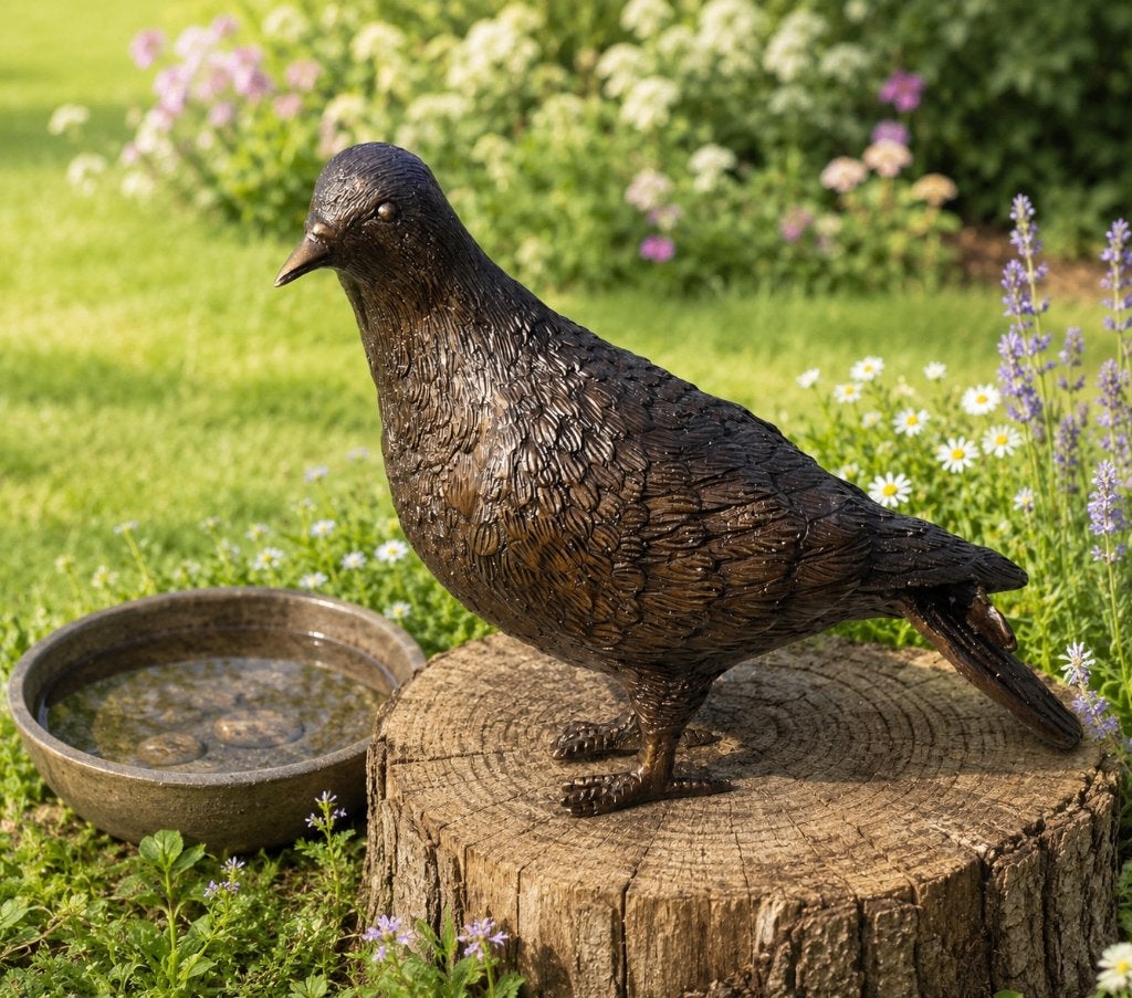 DUIF / BRONZEN TUINBEELD