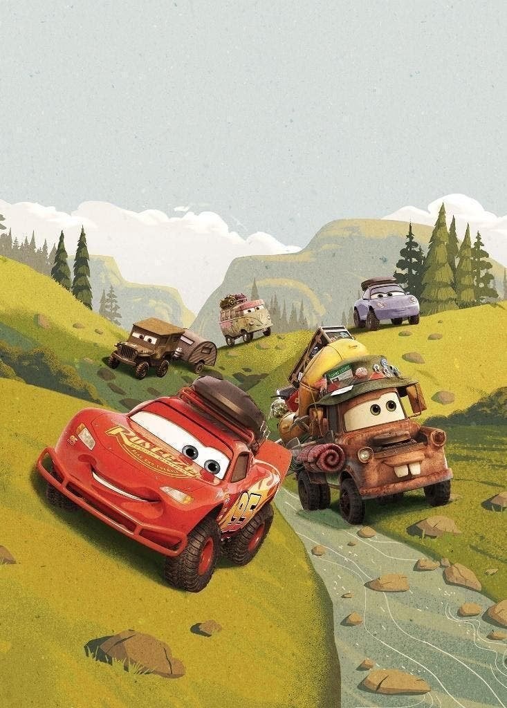 Disney Cars Vlies Behang - 200x280 cm - Gratis Verzending, Verzenden, Nvt, Komar, 5 tot 10 m²