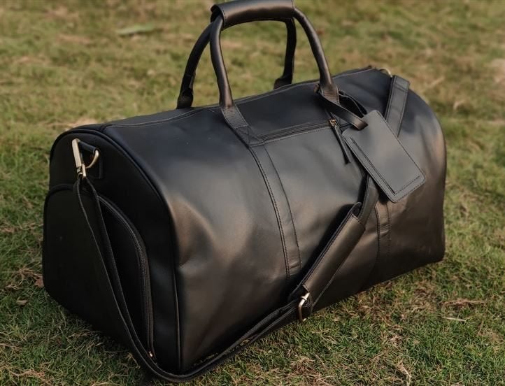 Foto 3 van Leather Weekender Duffel Bag for Men