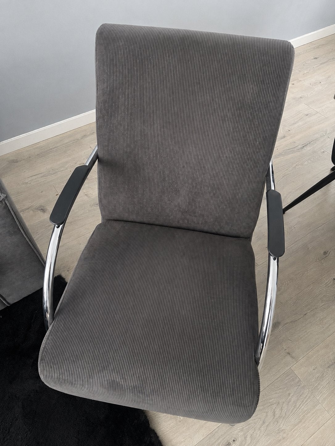 WOOOD Halifax fauteuil antraciet, Huis en Inrichting, Fauteuils, Ophalen, Gebruikt, 50 tot 75 cm