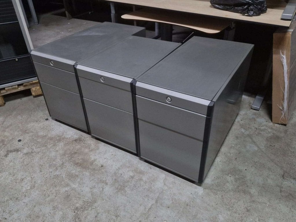 Gispen ladeblok / ladekast aluminium grijs met zwart, Huis en Inrichting, Minder dan 50 cm, Kunststof, Parallelweg West 23 4104 AZ Culemborg