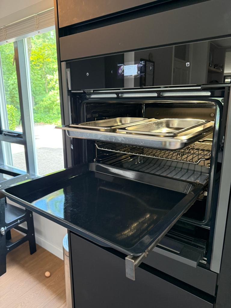 Neff combi-stoomoven zwart B59FS3AY0 touch, hide & slide, Ophalen, Hete lucht, Neff, Inbouw