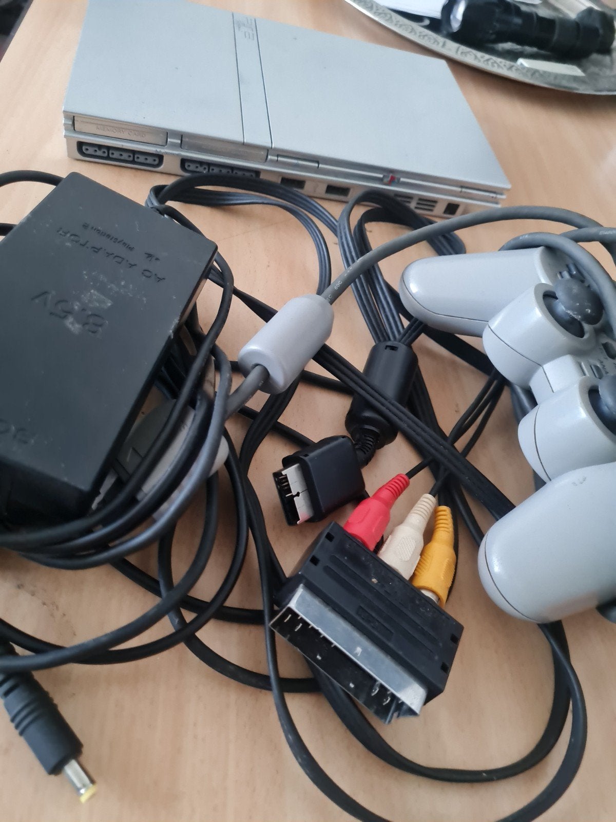 PlayStation 2 Slim met controller en alle kabels, Gebruikt, Ophalen of Verzenden, Met 1 controller, Zilver