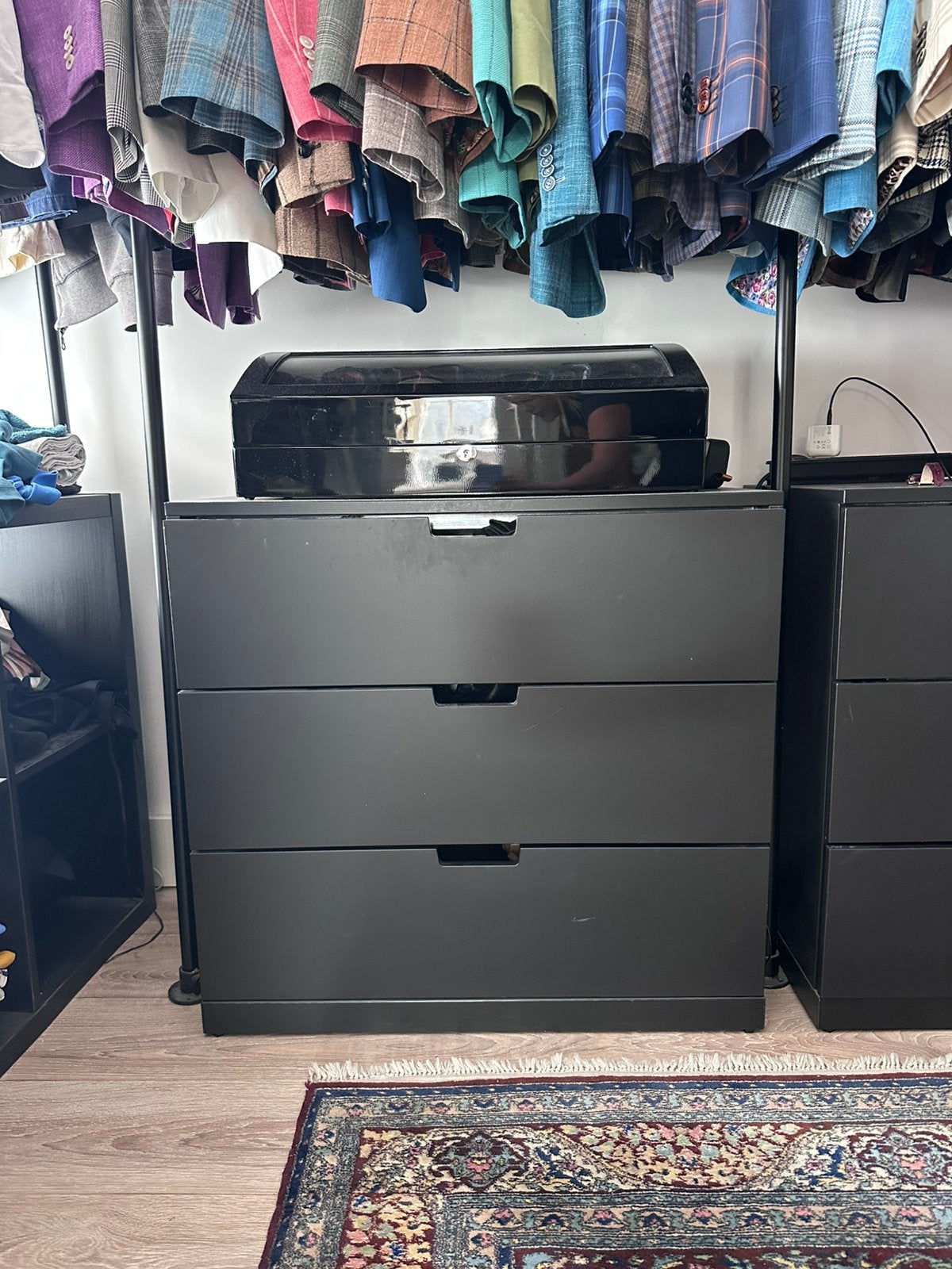2x IKEA NORDLI ladekast 3 lades antraciet 80x76 cm, Ophalen, 50 tot 100 cm, Zo goed als nieuw, 3 of 4 laden