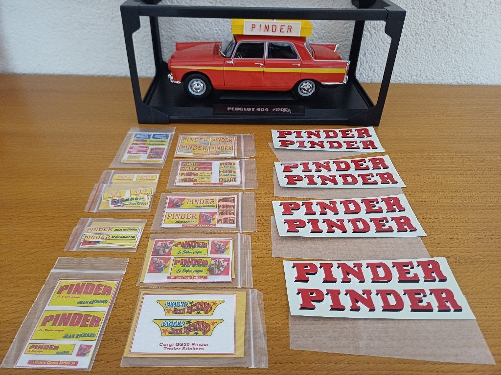 Cirque Pinder Circus Jean Richard stickers / decals Digue, Hobby en Vrije tijd, Ophalen of Verzenden, Nieuw, Auto, Norev