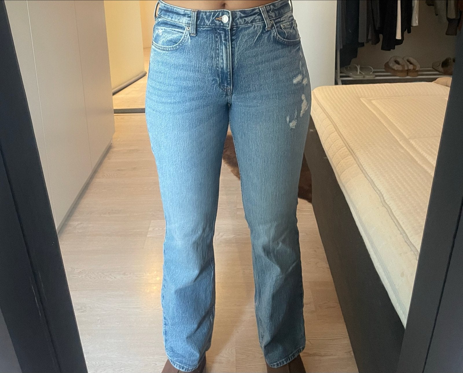 H&M Bootcut High Waist Jeans - Zo goed als nieuw, Ophalen of Verzenden, Zo goed als nieuw, Blauw, W30 - W32 (confectie 38/40)