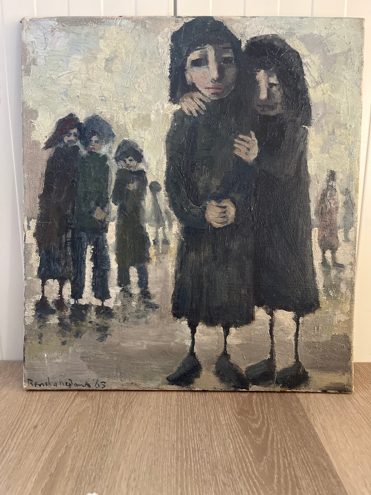 Olieverfschilderij 'Figuren' van Renske H.Nijland, 1963, Doek, Portret of Personen, Expressionistisch, Ophalen of Verzenden