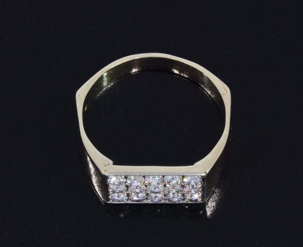 15 diamanten luxe 14k gouden zware heren ring briljant, Voordeelsieraden, 20 of groter, Verzenden, Heer